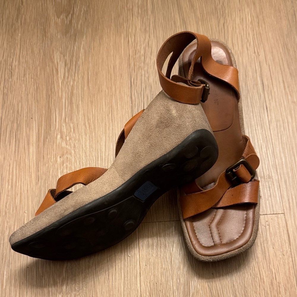Kenneth Cole Reaction ‘Bell Bottom’ Leather Wedges - Made in Brazil Size 8.5 - Picture 2 of 12